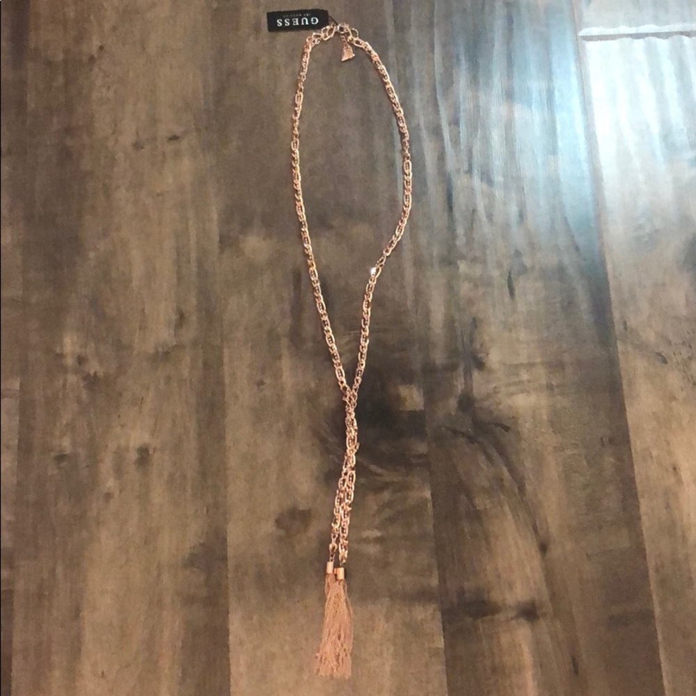 Guess Signature Tassel Rose Gold Necklace